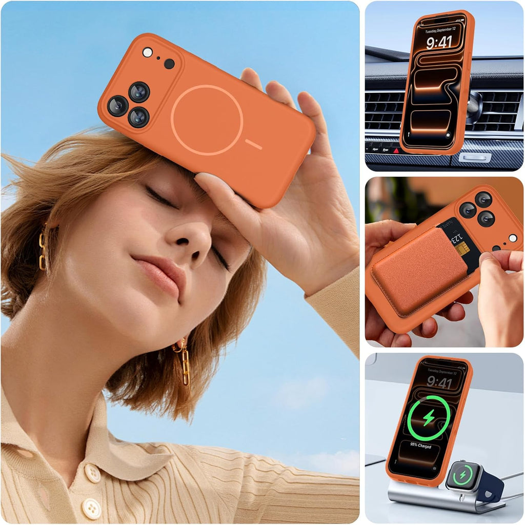 Miracase Heavy Duty Orange Case for iPhone 17 Pro Max - Shockproof, MagSafe Compatible, with Integrated Camera Protection