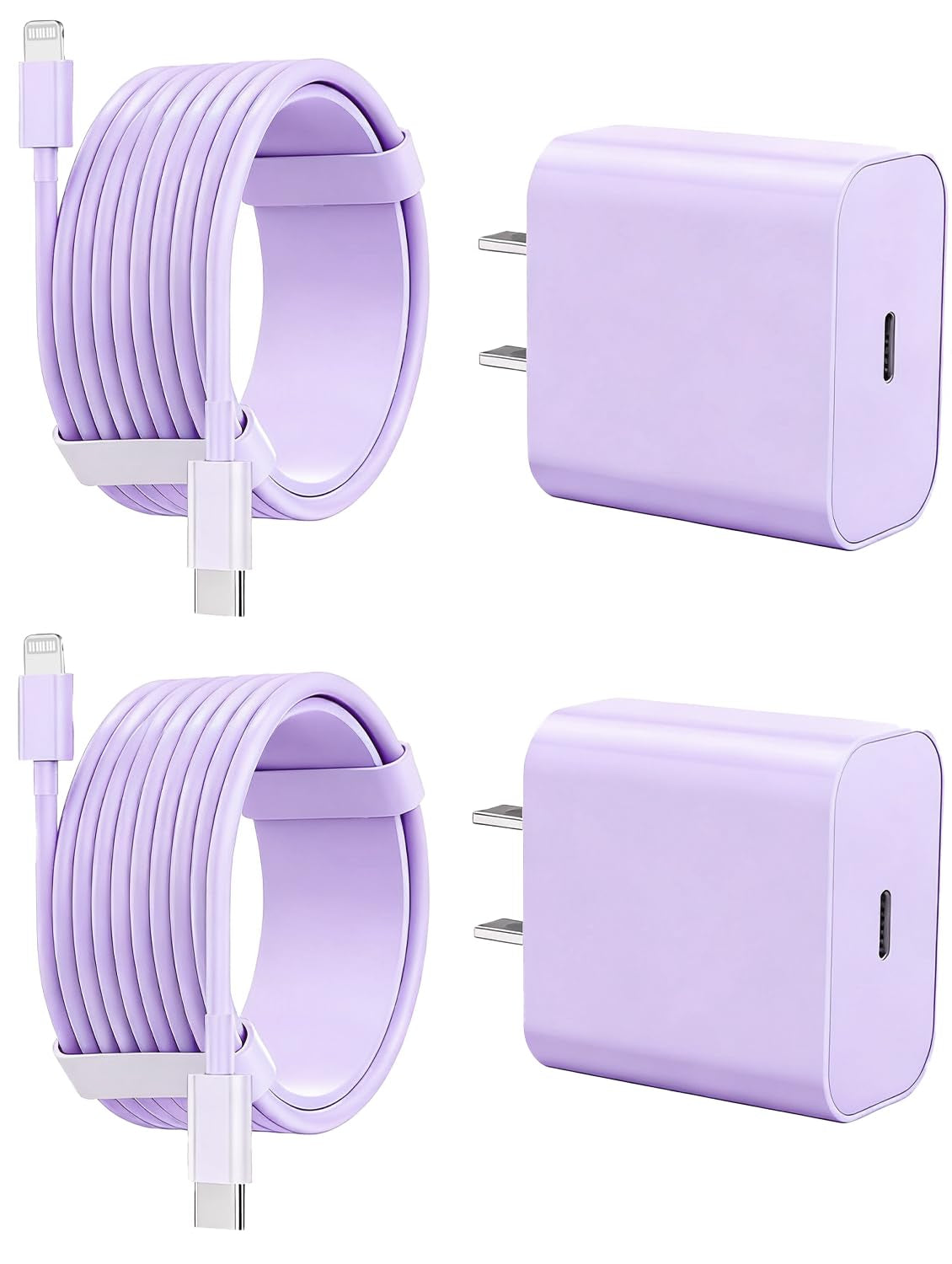 FEEL2NICE Iphone Charger Fast Charging 2 Pack Type C Wall Charger Block with 2 Pack [6FT&10FT] Long USB C to Lightning Cable for Iphone 14/13/12/12 Pro Max/11/Xs Max/Xr/X,Airpods Pro