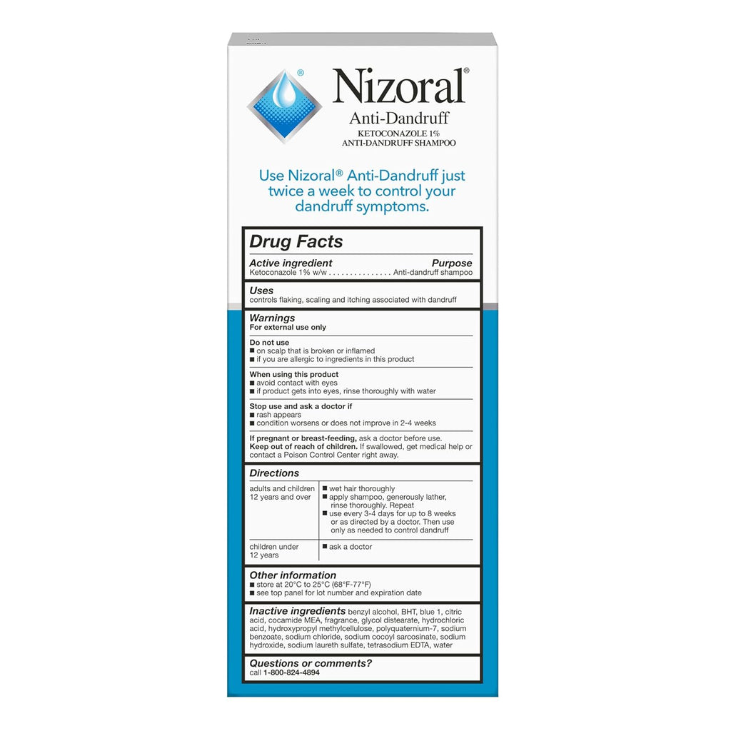 Nizoral Anti-Dandruff Shampoo with 1% Ketoconazole, Fresh Scent, 7 Fl Oz