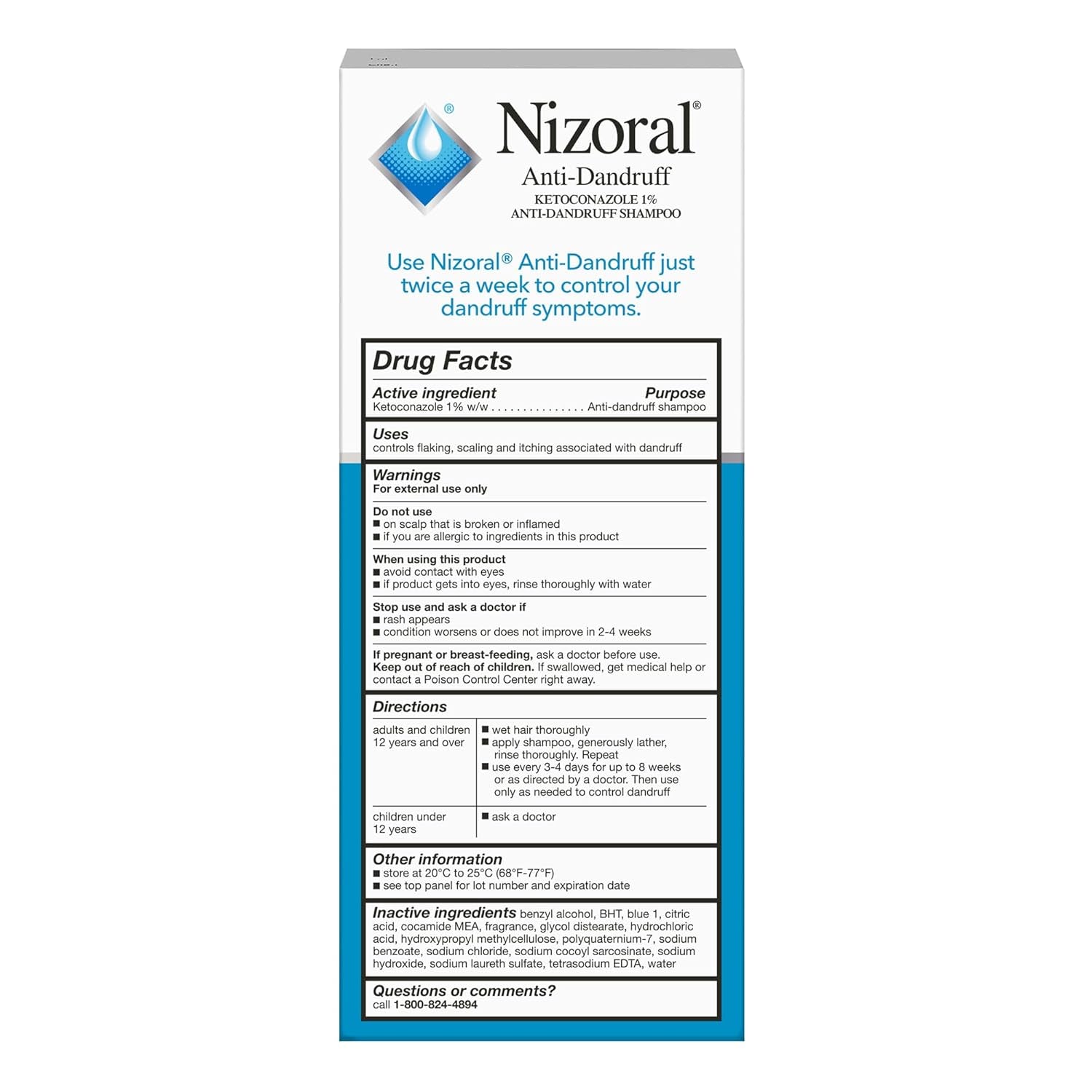 Nizoral Anti-Dandruff Shampoo with 1% Ketoconazole, Fresh Scent, 7 Fl Oz