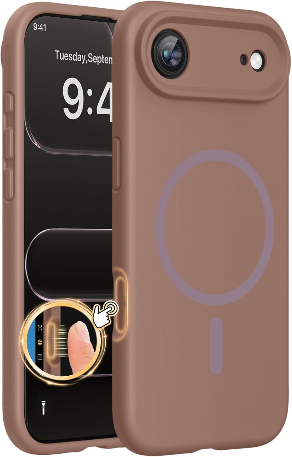 Miracase Heavy Duty Orange Case for iPhone 17 Pro Max - Shockproof, MagSafe Compatible, with Integrated Camera Protection