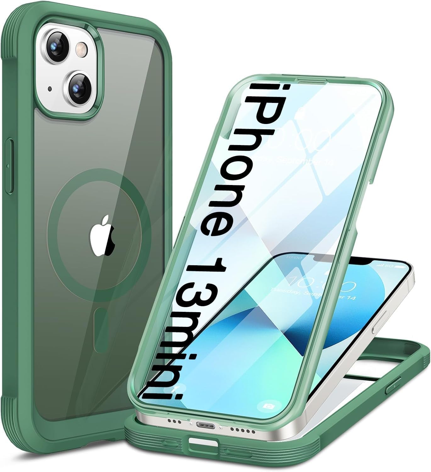 Miracase for Iphone 17 Pro Max Case 6.9" Full-Body Phone Case with Built-In Glass Screen Protector& Full Camera Protector, Camera Control [Magnetic with Magsafe] Drop Proof 17 Promax Cover, Black