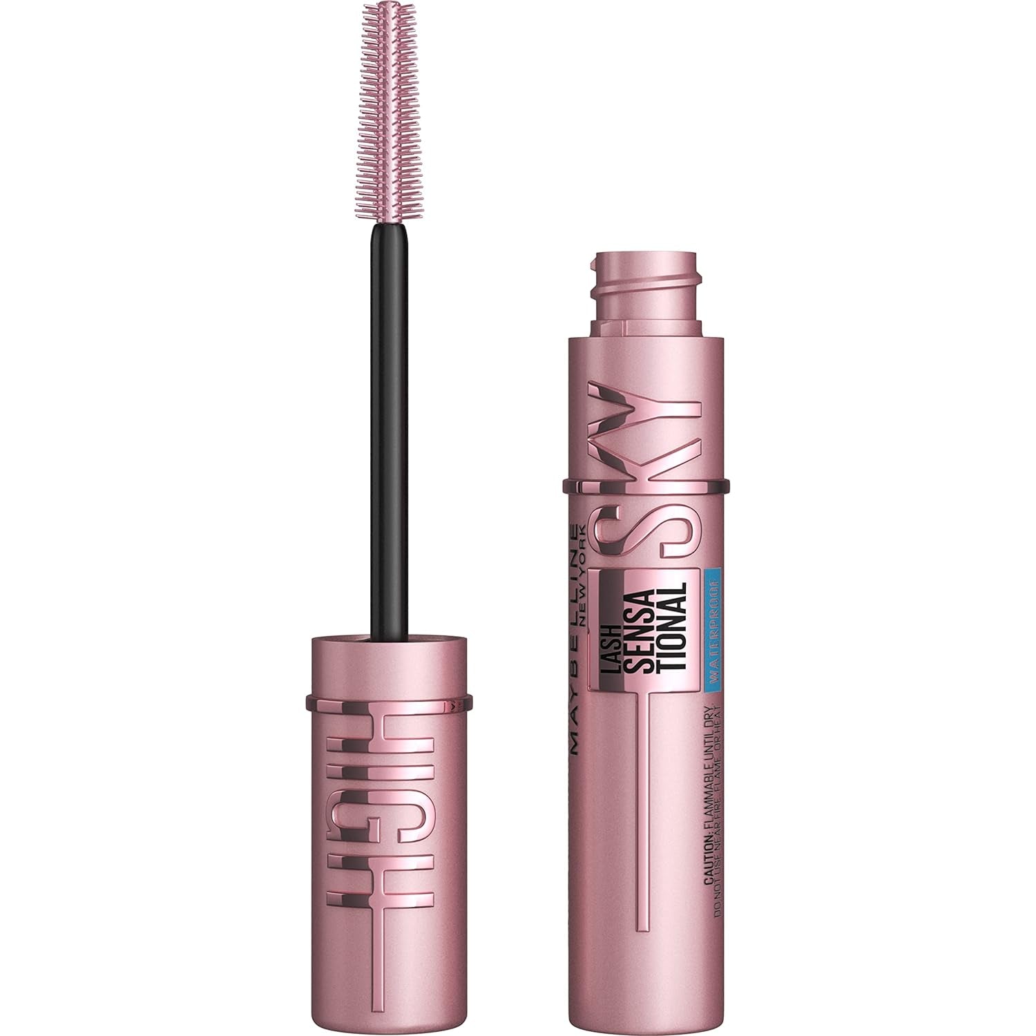 Maybelline Lash Sensational Sky High Washable Mascara Makeup, Volumizing, Lengthening, Defining, Curling, Multiplying, Buildable Formula, Blackest Black, 1 Count