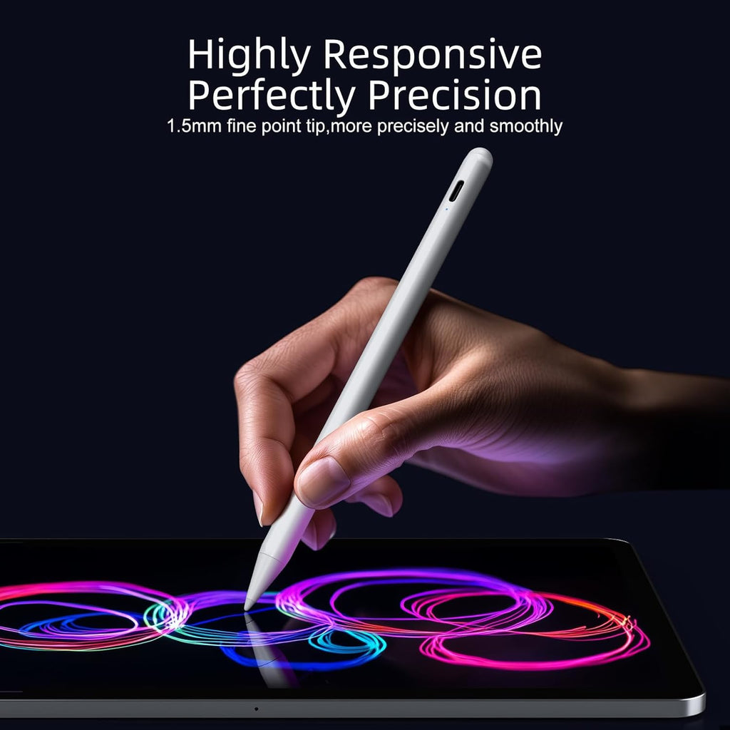 Elevate Your Creativity with the JAMJAKE Stylus Pen - Fast Charging Active Pencil for iPad 6th to 11th Generation, Compatible with 2018-2025 iPad Pro, Air, and Mini in Elegant White