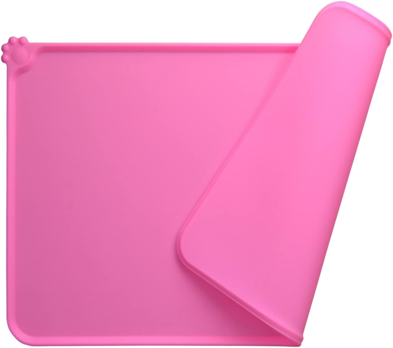 Silicone Non-Slip Pet Feeding Mat for Dogs and Cats, Waterproof Placemat for Small Animals (18.5" x 11.8", Pink)