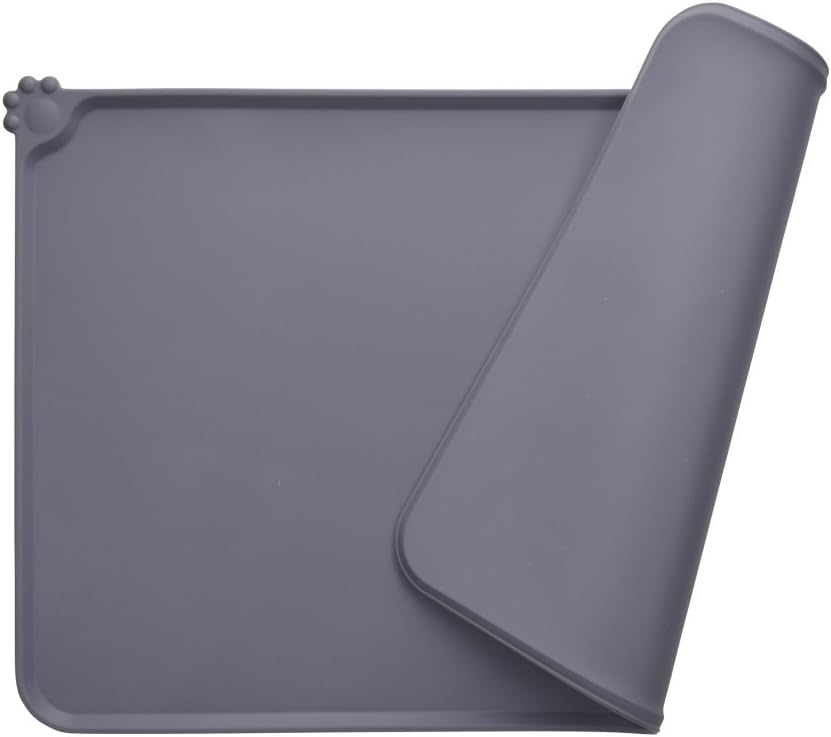 Silicone Non-Slip Pet Feeding Mat for Dogs and Cats, Waterproof Placemat for Small Animals (18.5" x 11.8", Pink)