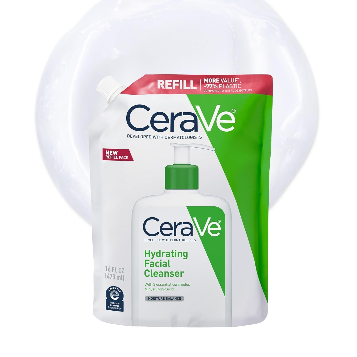Cerave Hydrating Facial Cleanser, Moisturizing Face Wash for Dry Skin, Hyaluronic Acid + Ceramides + Glycerin, Hydrating Cleanser for Normal to Dry Skin, National Eczema Association Certified