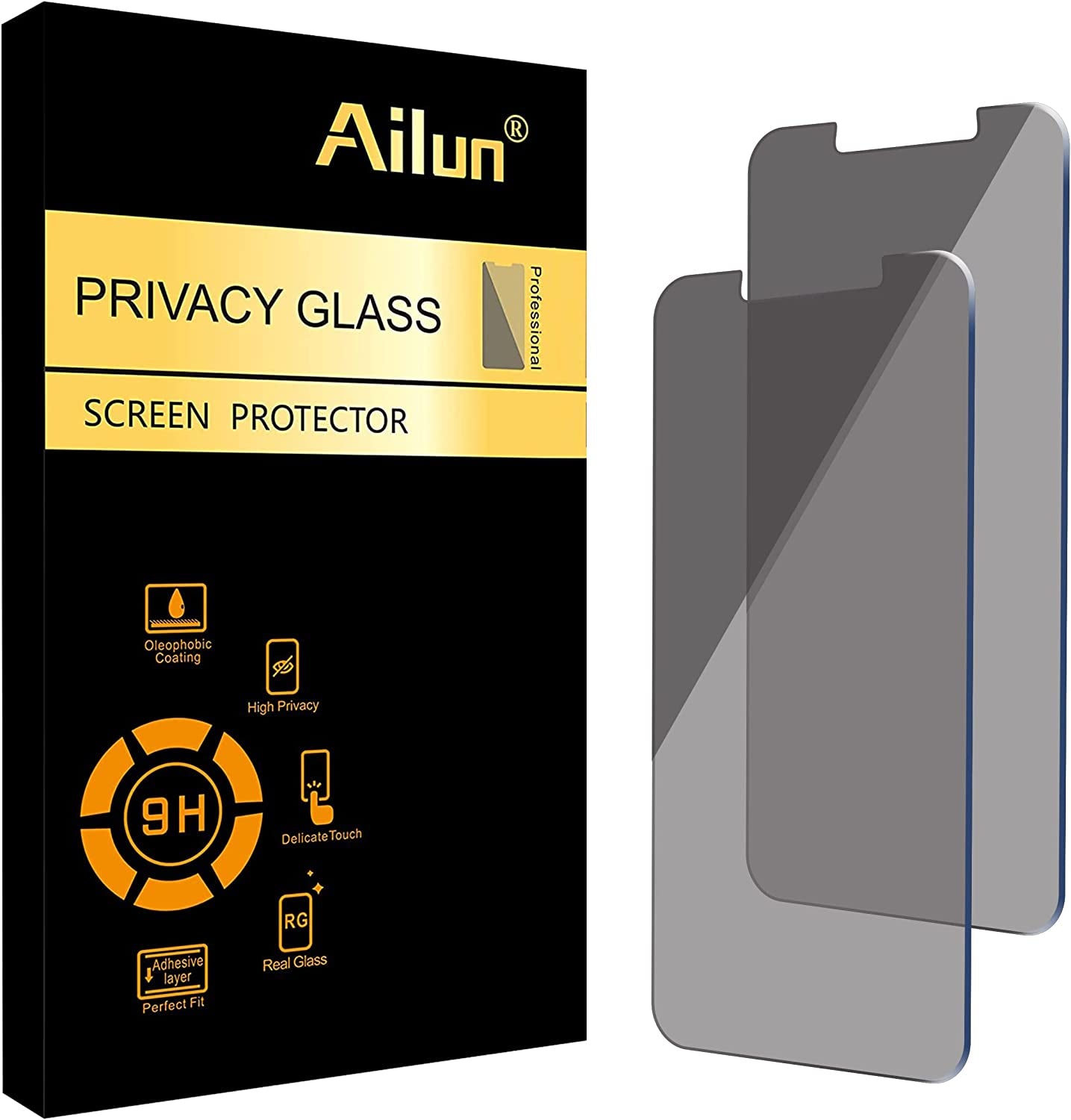 Ailun 3-Pack Privacy Screen Protector for iPhone 16/15/15 Pro - Ultimate Anti-Scratch Tempered Glass for Enhanced Privacy