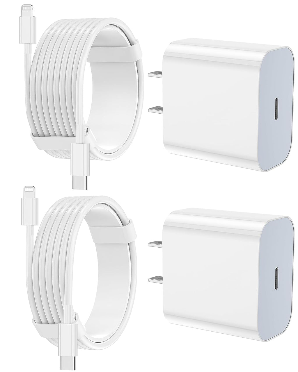 FEEL2NICE Iphone Charger Fast Charging 2 Pack Type C Wall Charger Block with 2 Pack [6FT&10FT] Long USB C to Lightning Cable for Iphone 14/13/12/12 Pro Max/11/Xs Max/Xr/X,Airpods Pro