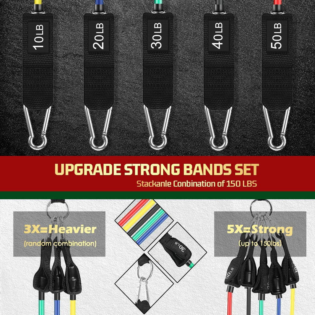 Ultimate Resistance Bands Set for Strength Training: Versatile Workout Bands with Handles for Men and Women - Perfect for Home and On-the-Go Fitness!