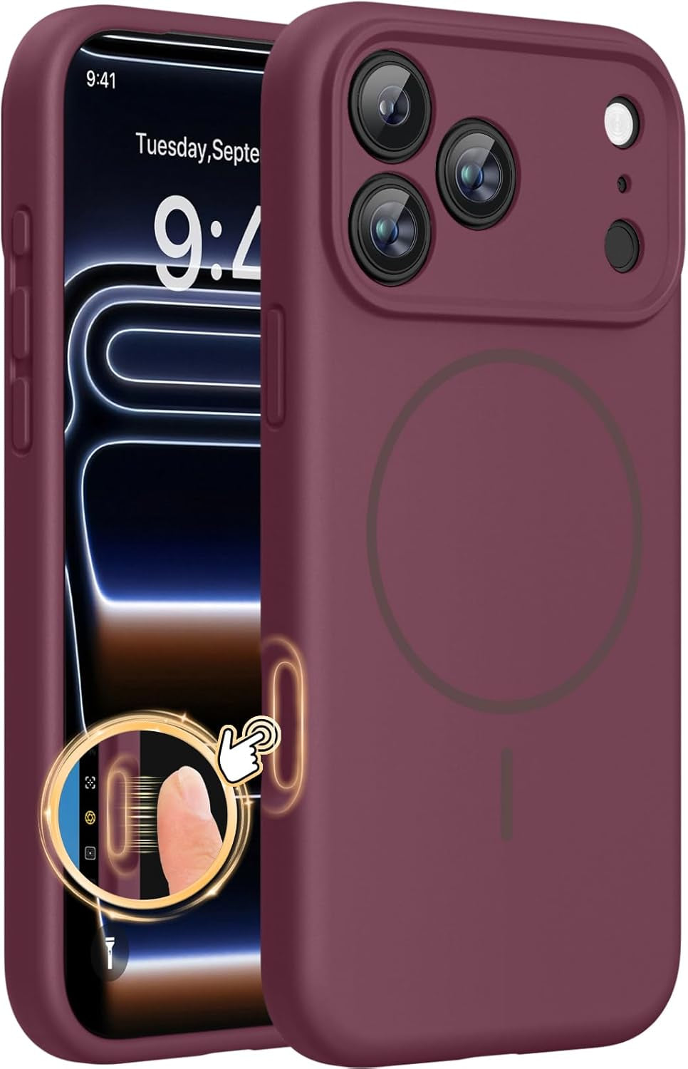 Miracase Heavy Duty Orange Case for iPhone 17 Pro Max - Shockproof, MagSafe Compatible, with Integrated Camera Protection