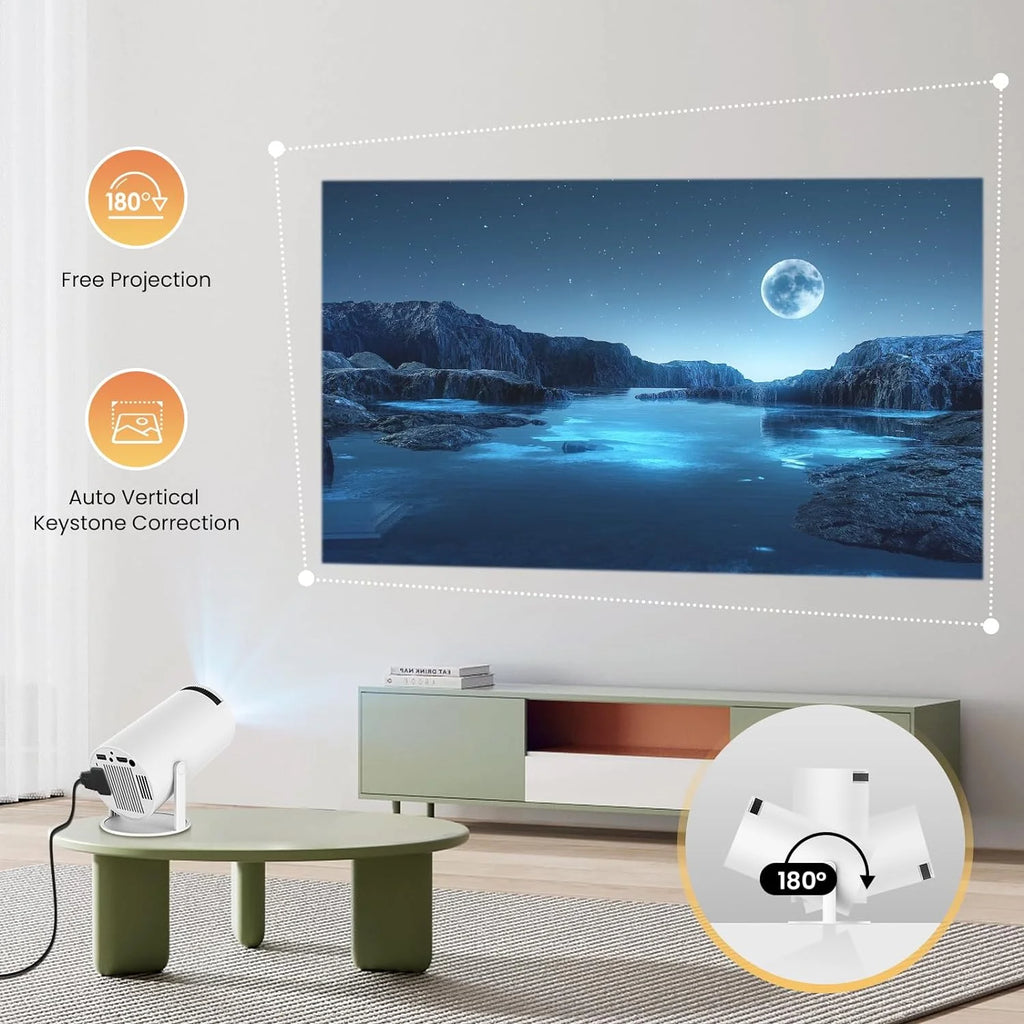 Transform Your Home Entertainment with the Dracolight Mini Projector – 4K 1080P, Bluetooth & Wi-Fi Connectivity for Ultimate Viewing Experience