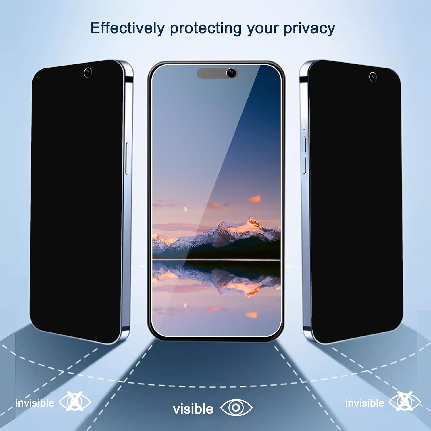 Ailun 3-Pack Privacy Screen Protector for iPhone 16/15/15 Pro - Ultimate Anti-Scratch Tempered Glass for Enhanced Privacy