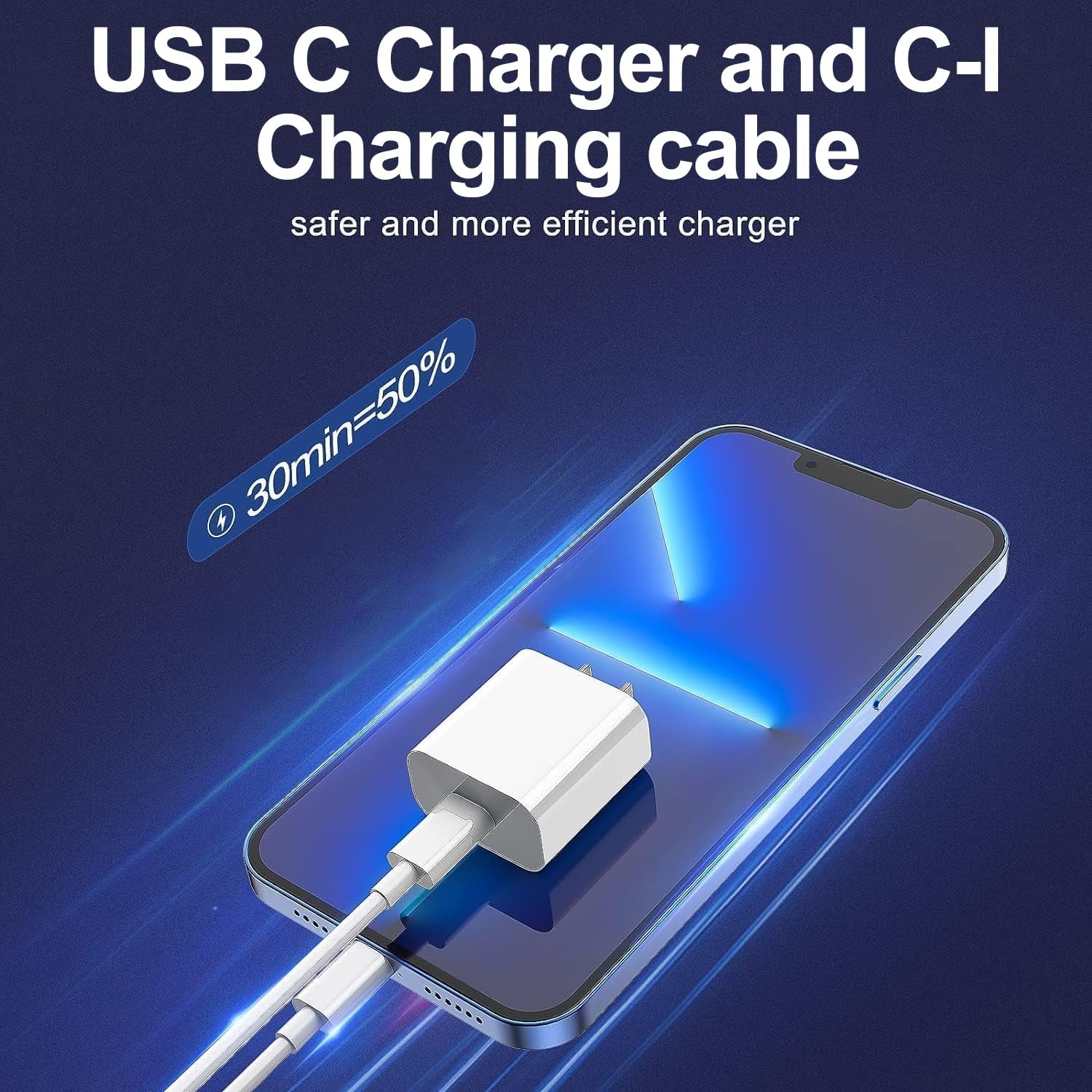 FEEL2NICE Iphone Charger Fast Charging 2 Pack Type C Wall Charger Block with 2 Pack [6FT&10FT] Long USB C to Lightning Cable for Iphone 14/13/12/12 Pro Max/11/Xs Max/Xr/X,Airpods Pro