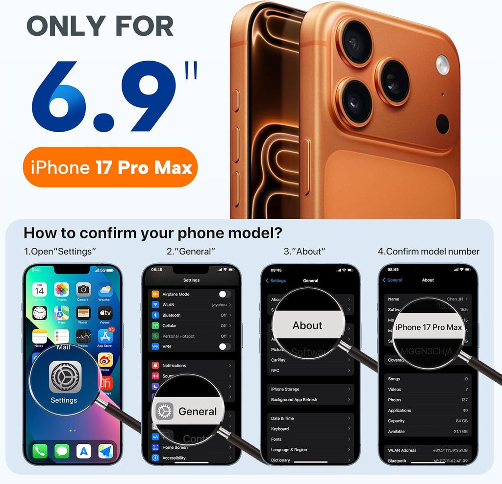 Miracase Heavy Duty Orange Case for iPhone 17 Pro Max - Shockproof, MagSafe Compatible, with Integrated Camera Protection