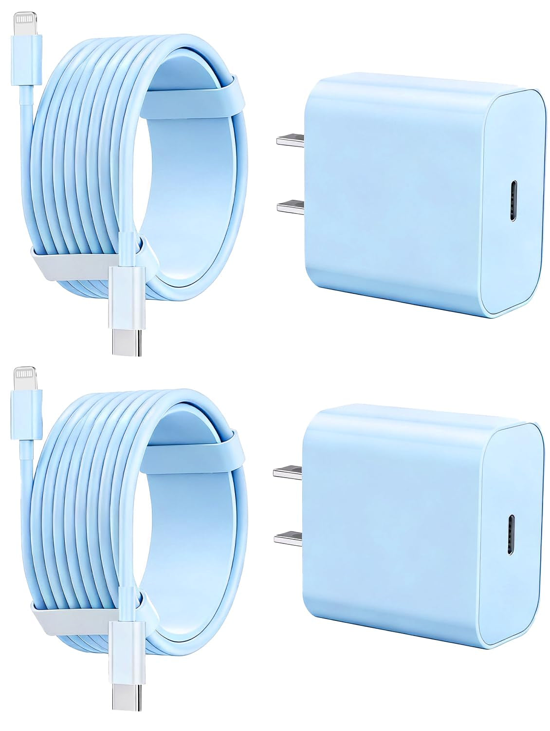 FEEL2NICE Iphone Charger Fast Charging 2 Pack Type C Wall Charger Block with 2 Pack [6FT&10FT] Long USB C to Lightning Cable for Iphone 14/13/12/12 Pro Max/11/Xs Max/Xr/X,Airpods Pro