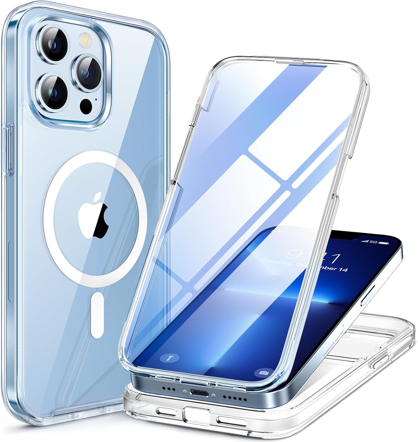 Miracase for Iphone 17 Pro Max Case 6.9" Full-Body Phone Case with Built-In Glass Screen Protector& Full Camera Protector, Camera Control [Magnetic with Magsafe] Drop Proof 17 Promax Cover, Black