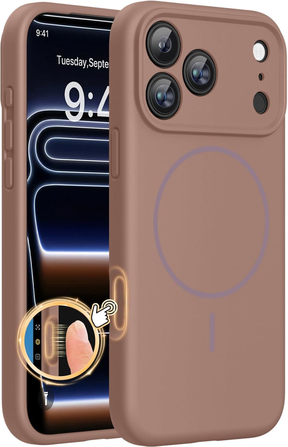 Miracase Heavy Duty Orange Case for iPhone 17 Pro Max - Shockproof, MagSafe Compatible, with Integrated Camera Protection