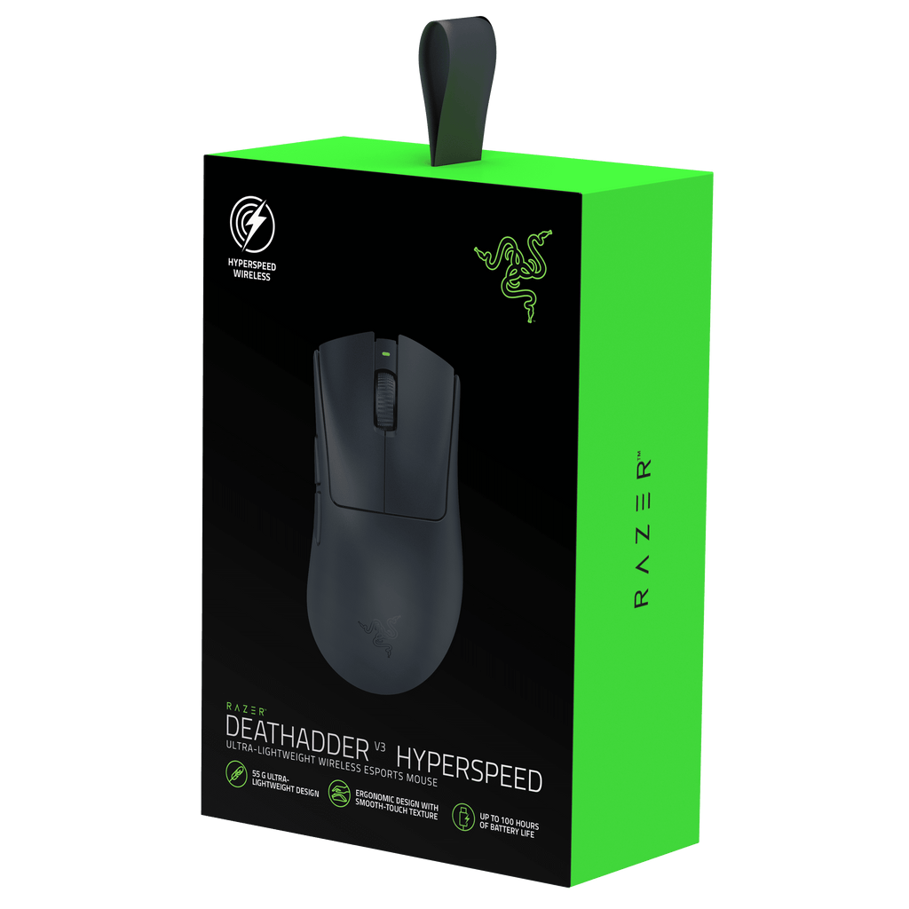 Deathadder V3 Hyperspeed Optical USB Wireless Gaming Mouse, Black