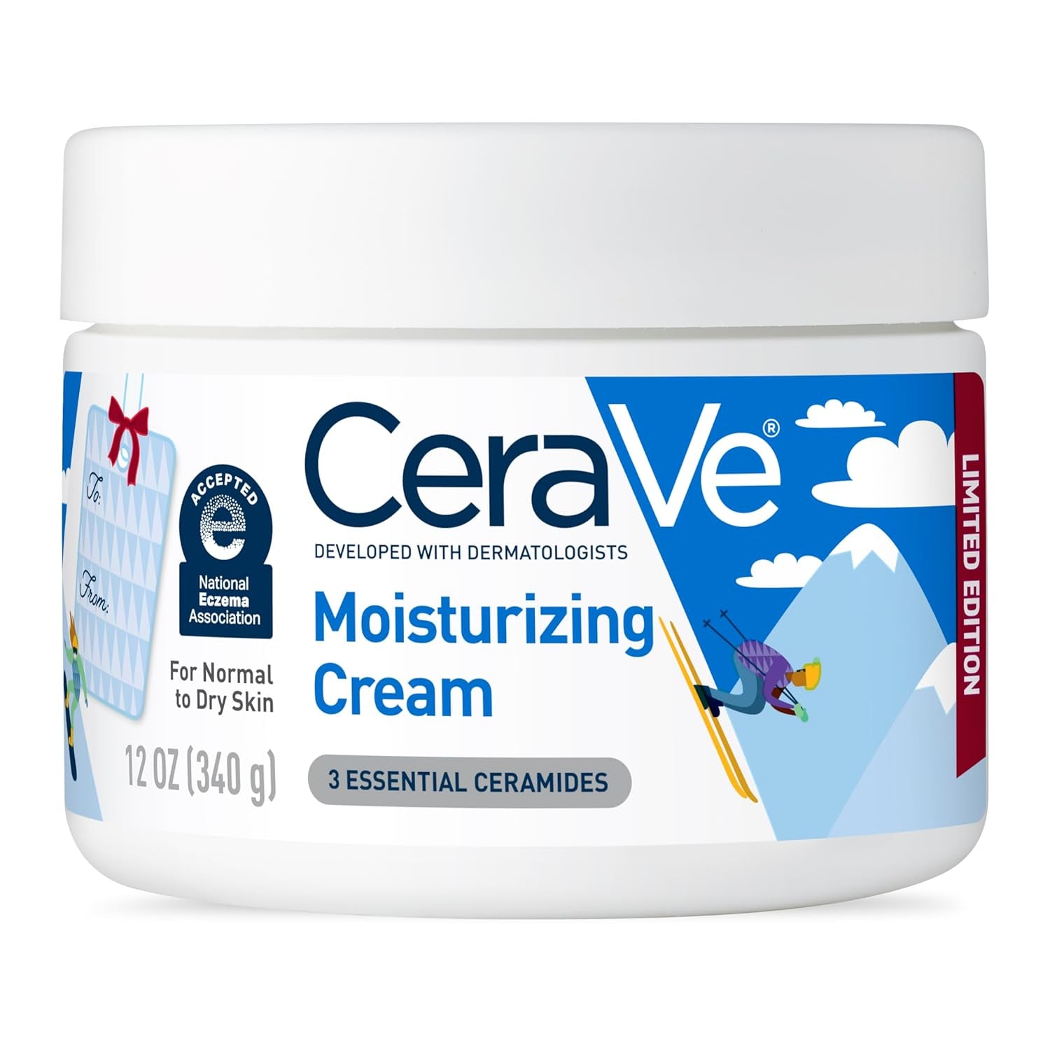 Cerave Moisturizing Cream, Body and Face Moisturizer for Dry Skin, Body Cream with Hyaluronic Acid and Ceramides, Daily Moisturizer, Oil-Free, Fragrance Free, Non-Comedogenic, 19 Ounce