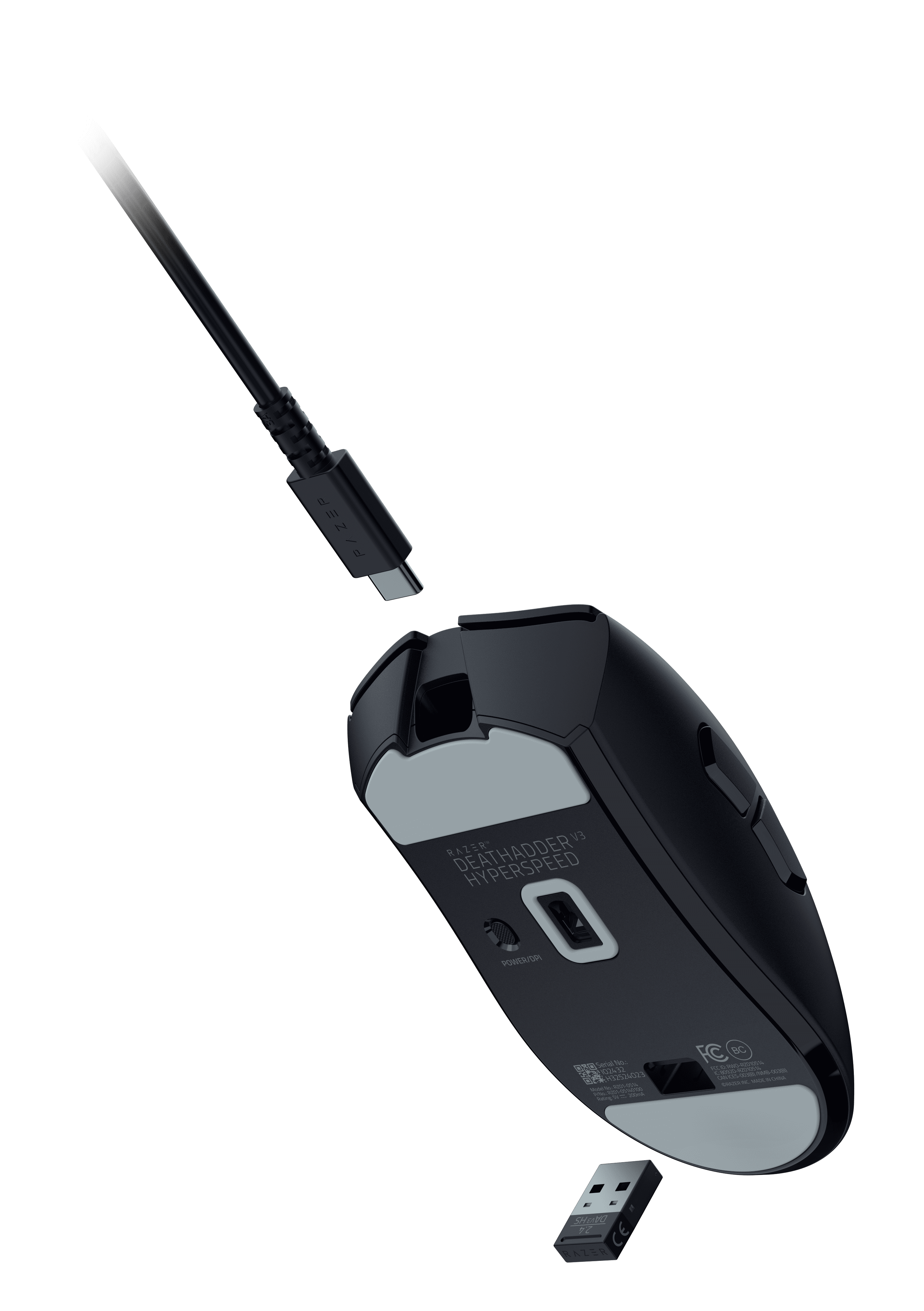 Deathadder V3 Hyperspeed Optical USB Wireless Gaming Mouse, Black