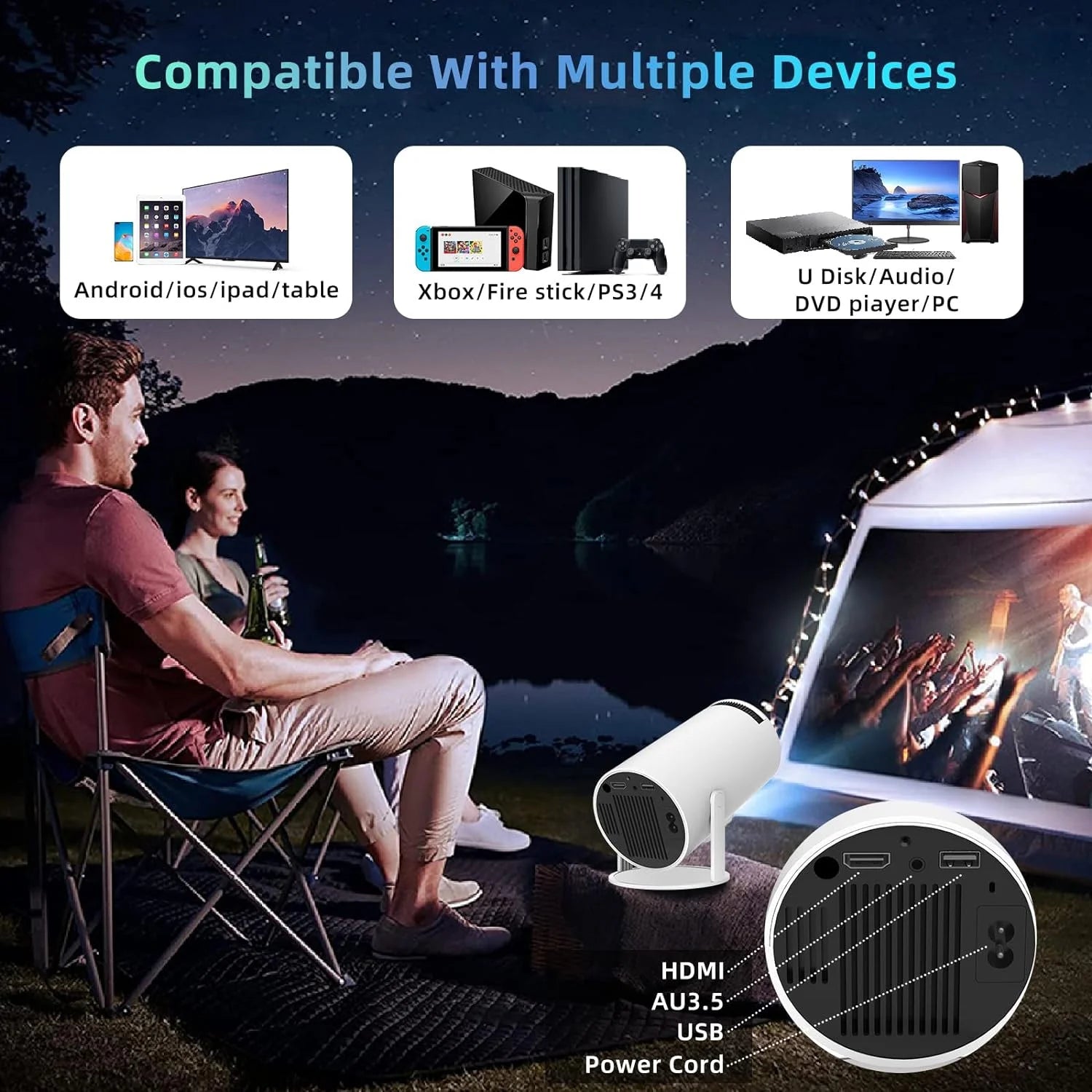 Transform Your Home Entertainment with the Dracolight Mini Projector – 4K 1080P, Bluetooth & Wi-Fi Connectivity for Ultimate Viewing Experience