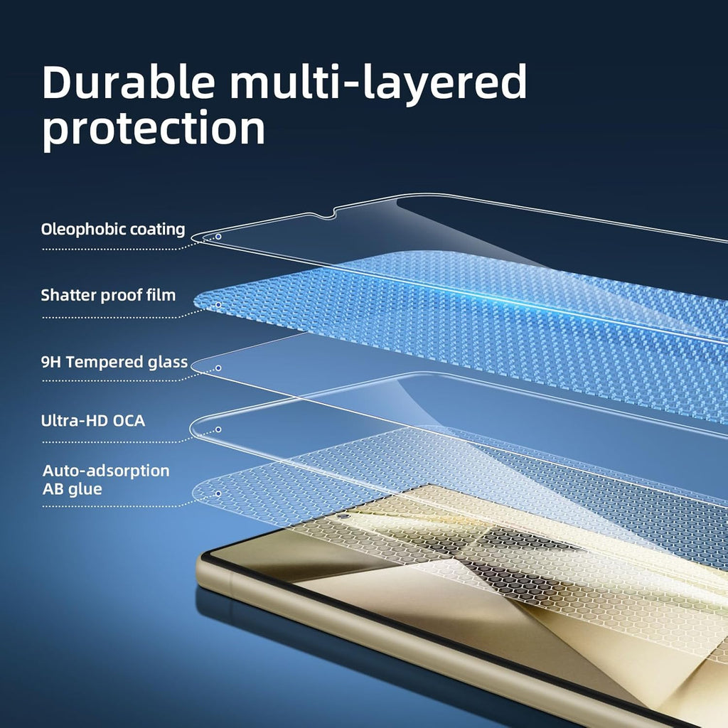 NEW'C 3 Pack Designed for Samsung Galaxy S25 Ultra Screen Protector Tempered Glass, Bubble Free, Ultra Resistant