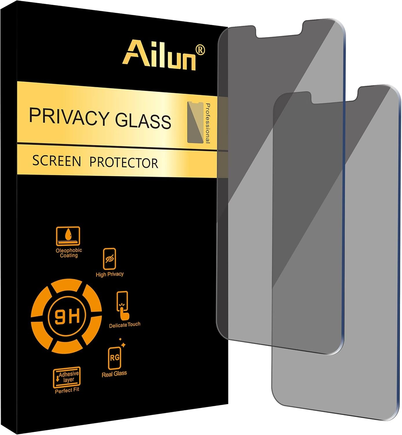 Ailun 3-Pack Privacy Screen Protector for iPhone 16/15/15 Pro - Ultimate Anti-Scratch Tempered Glass for Enhanced Privacy
