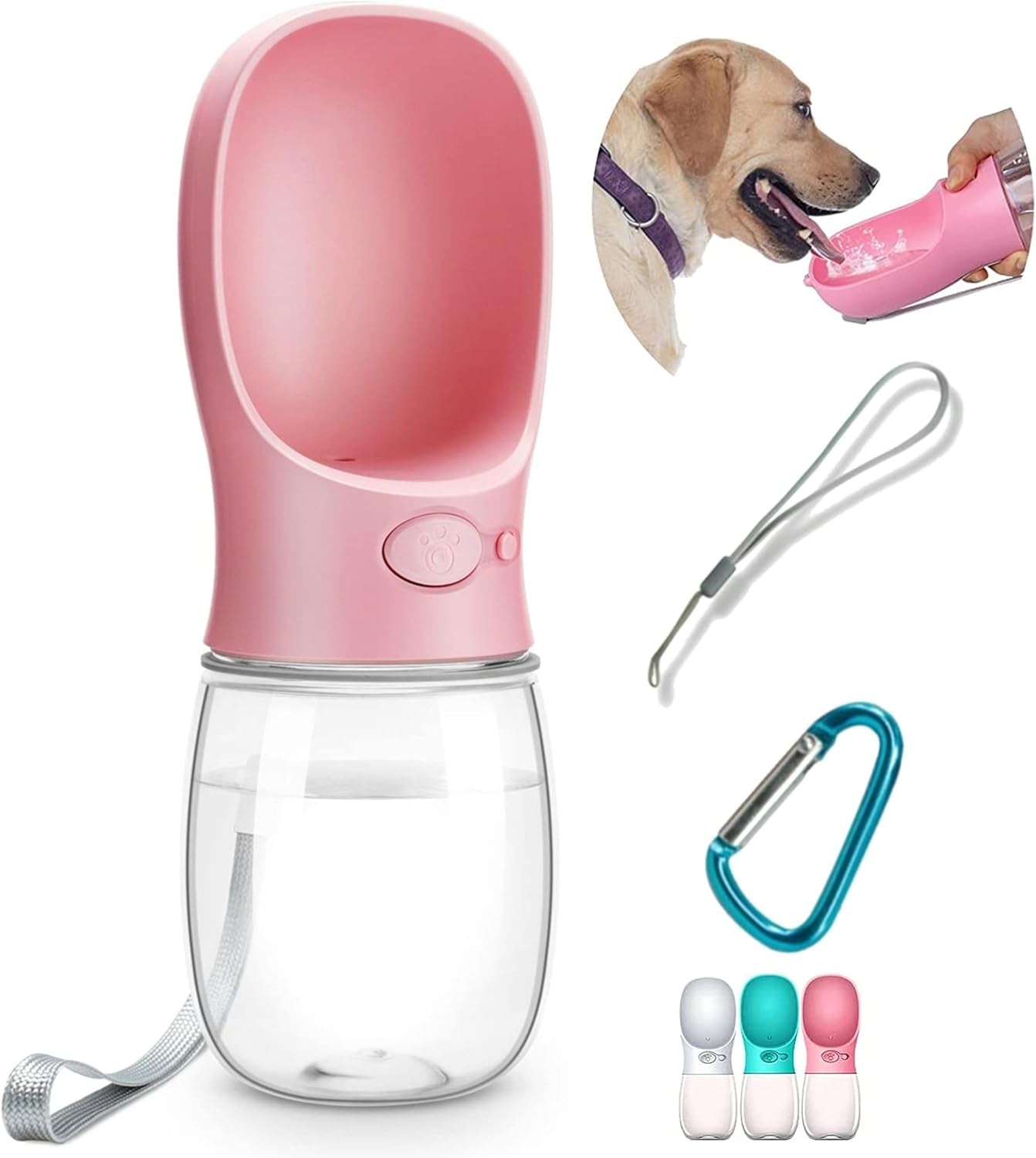 DEYACE Portable Leak-Proof Dog Water Bottle with Drinking Feeder for Travel - 12oz Teal