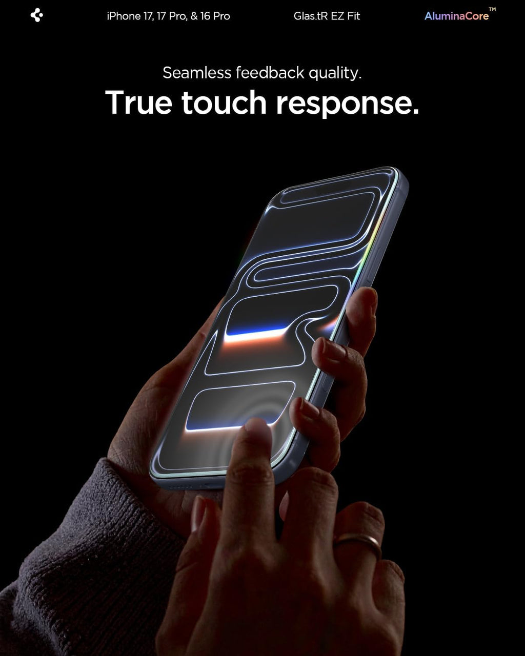 Ultimate Protection for Your iPhone: Spigen Aluminacore Tempered Glass Screen Protector for iPhone 17 Pro, 17, and 16 Pro - 9H+ Hardness, 2 Pack with EZ Fit Installation