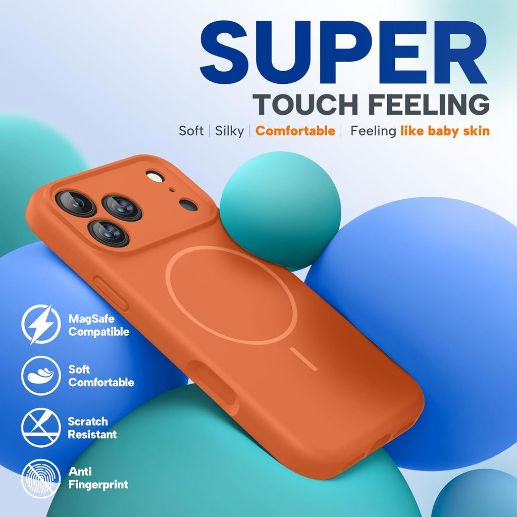 Miracase Heavy Duty Orange Case for iPhone 17 Pro Max - Shockproof, MagSafe Compatible, with Integrated Camera Protection
