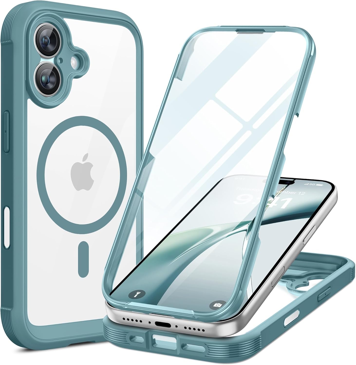 Miracase for Iphone 17 Pro Max Case 6.9" Full-Body Phone Case with Built-In Glass Screen Protector& Full Camera Protector, Camera Control [Magnetic with Magsafe] Drop Proof 17 Promax Cover, Black