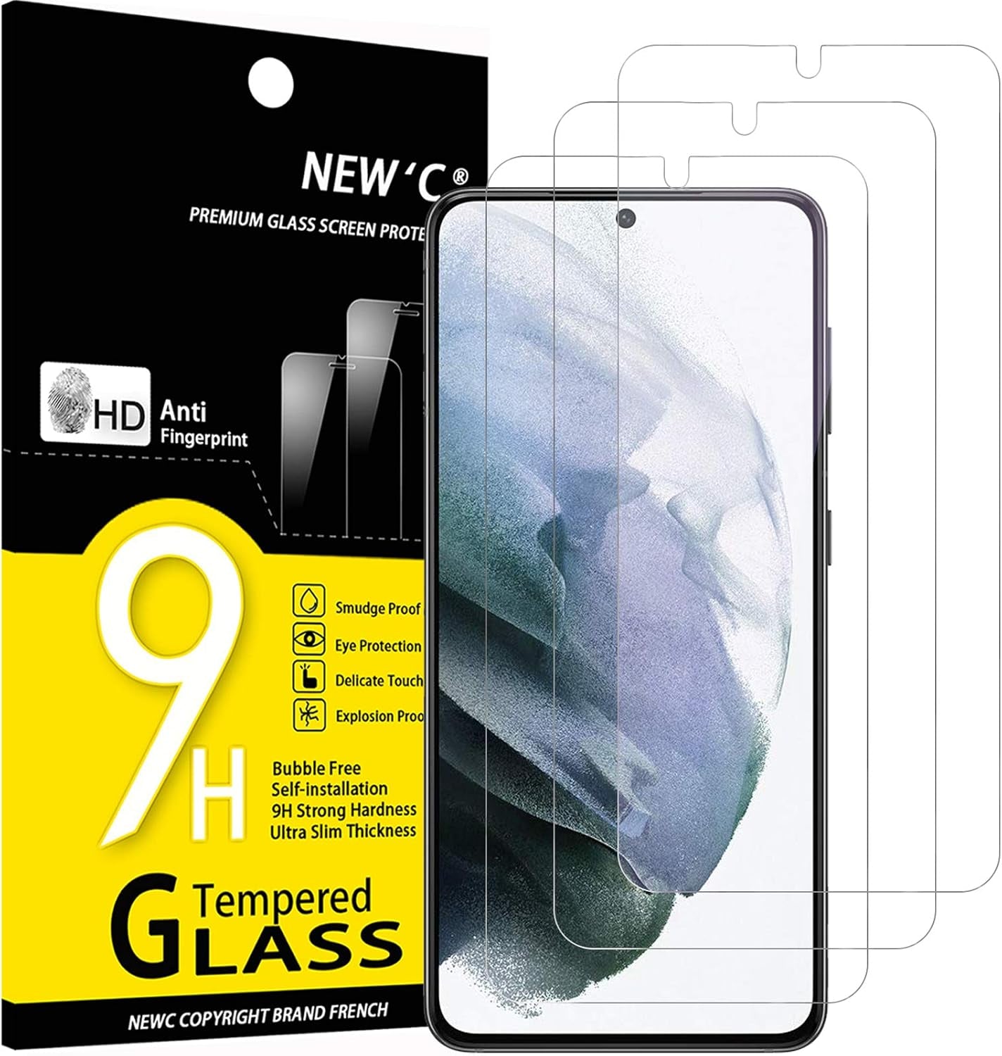 NEW'C 3 Pack Designed for Samsung Galaxy S25 Ultra Screen Protector Tempered Glass, Bubble Free, Ultra Resistant
