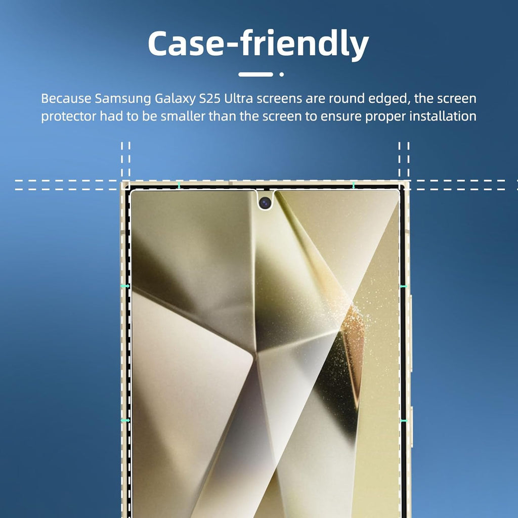 NEW'C 3 Pack Designed for Samsung Galaxy S25 Ultra Screen Protector Tempered Glass, Bubble Free, Ultra Resistant