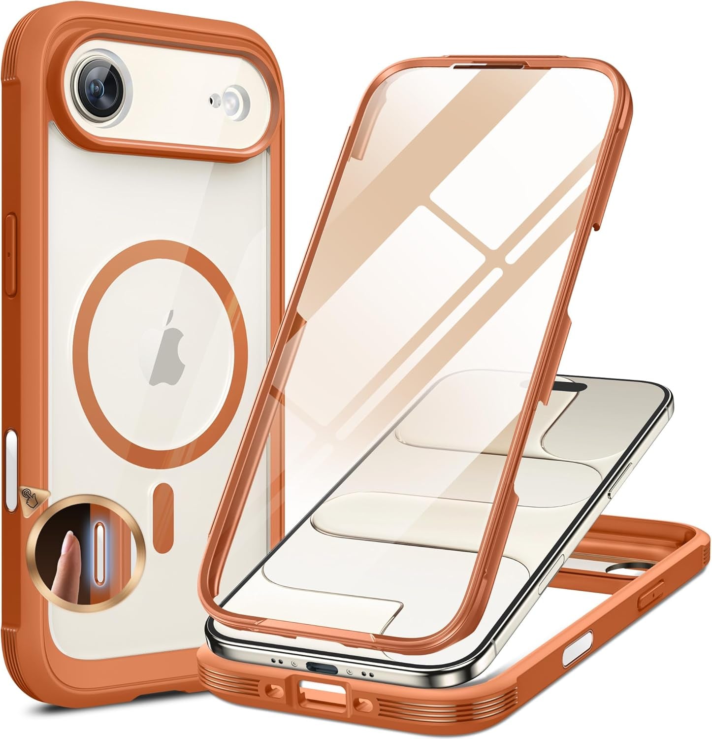 Miracase for Iphone 17 Pro Max Case 6.9" Full-Body Phone Case with Built-In Glass Screen Protector& Full Camera Protector, Camera Control [Magnetic with Magsafe] Drop Proof 17 Promax Cover, Black