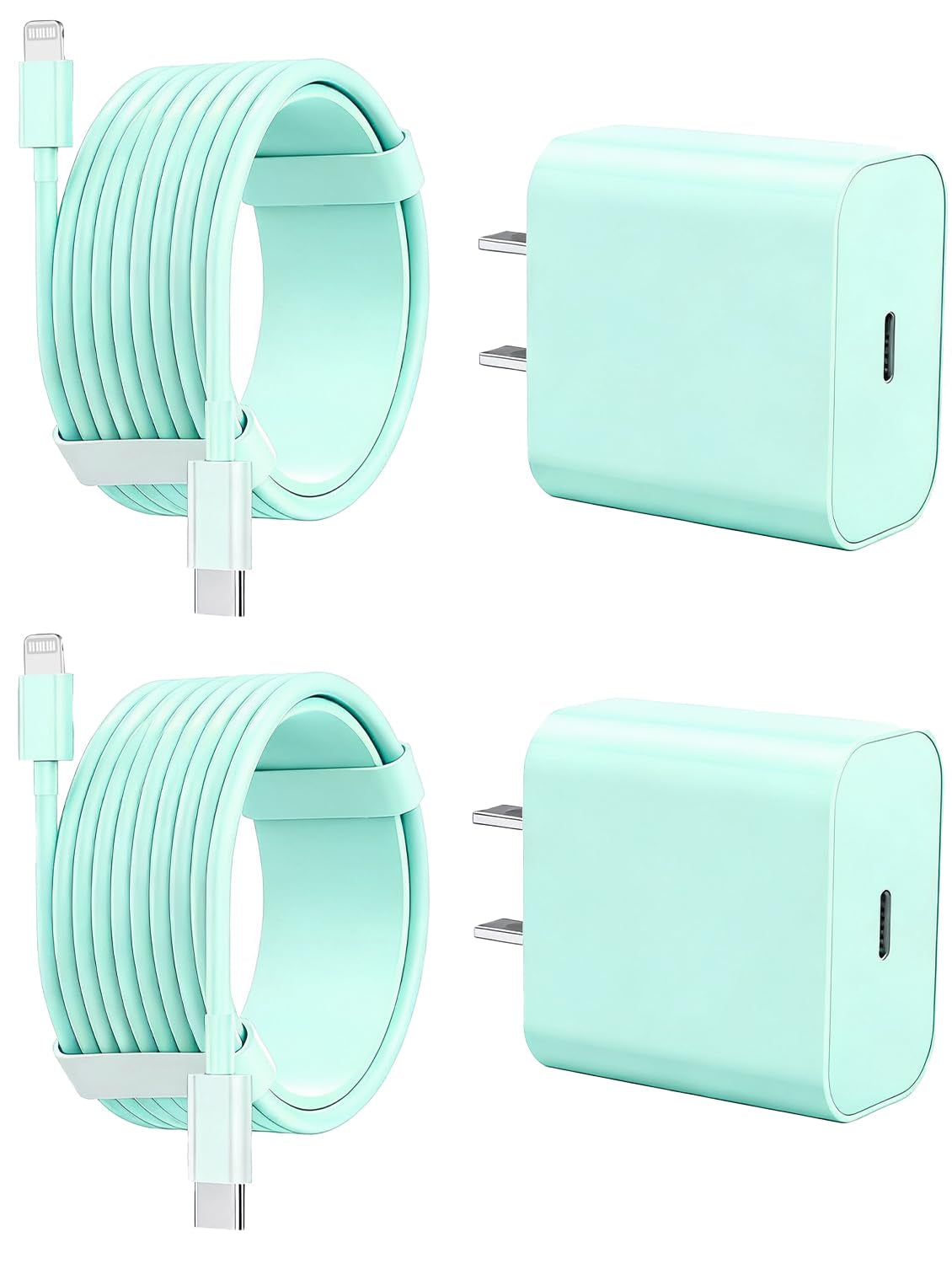 FEEL2NICE Iphone Charger Fast Charging 2 Pack Type C Wall Charger Block with 2 Pack [6FT&10FT] Long USB C to Lightning Cable for Iphone 14/13/12/12 Pro Max/11/Xs Max/Xr/X,Airpods Pro