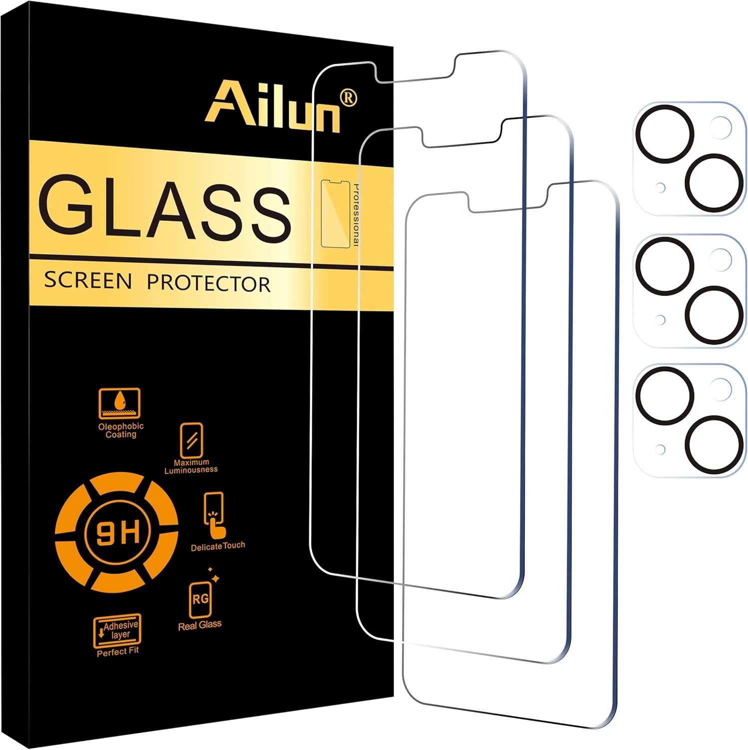 Ailun 3 Pack Screen Protector for Iphone 17 Pro Max [6.9 Inch] + 3 Pack Camera Lens Protector with Installation Frame,Dynamic Island Compatible,Case Friendly[Not for Iphone 17/17 Pro/Iphone Air]